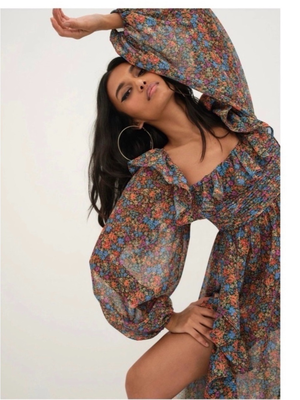 For Love & Lemons Brittany Floral Print Long Sleeve Midi Dress
For Love & Lemons - Picture 5 of 15